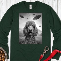 Standard Poodle Ufo Long Sleeve Shirt Gift For Dog Lover