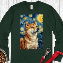 Shiba Inu Van Gogh Long Sleeve Shirt Gift For Dog Lover