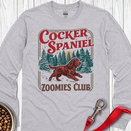 Red Cocker Spaniel Zoomies Club Long Sleeve Shirt Gift For Dog Lover