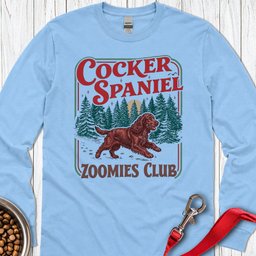 Red Cocker Spaniel Zoomies Club Long Sleeve Shirt Gift For Dog Lover