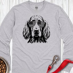 Irish Setter Flag Shades Long Sleeve Shirt Gift For Dog Lover