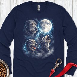Irish Wolfhound Moon Long Sleeve Shirt Gift For Dog Lover