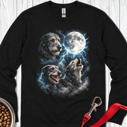 Irish Wolfhound Moon Long Sleeve Shirt Gift For Dog Lover