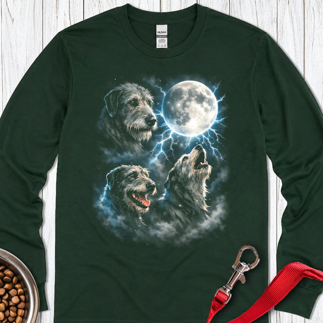 Irish Wolfhound Moon Long Sleeve Shirt Gift For Dog Lover