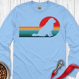 Newfoundland Retro Sunset Long Sleeve Shirt Gift For Dog Lover