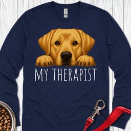 My Therapist Yellow Labrador Long Sleeve Shirt Gift For Dog Lover