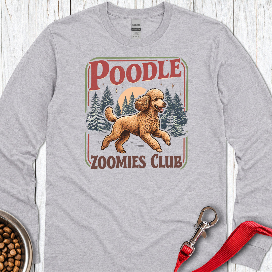 Standard Poodle Zoomies Club Apricot Long Sleeve Shirt Gift For Dog Lover