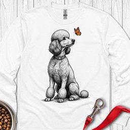 Standard Poodle Butterfly Long Sleeve Shirt Gift For Dog Lover