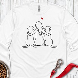 Two Labradors And Girl Long Sleeve Shirt Gift For Dog Lover