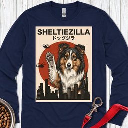 Shetland Sheepdog Sheltiezilla Long Sleeve Shirt Gift For Dog Lover