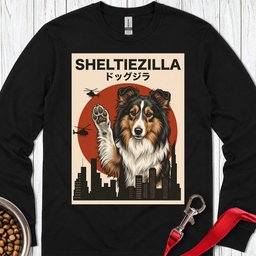 Shetland Sheepdog Sheltiezilla Long Sleeve Shirt Gift For Dog Lover