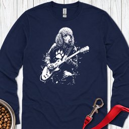 Standard Poodle Guitar Long Sleeve Shirt Gift For Dog Lover