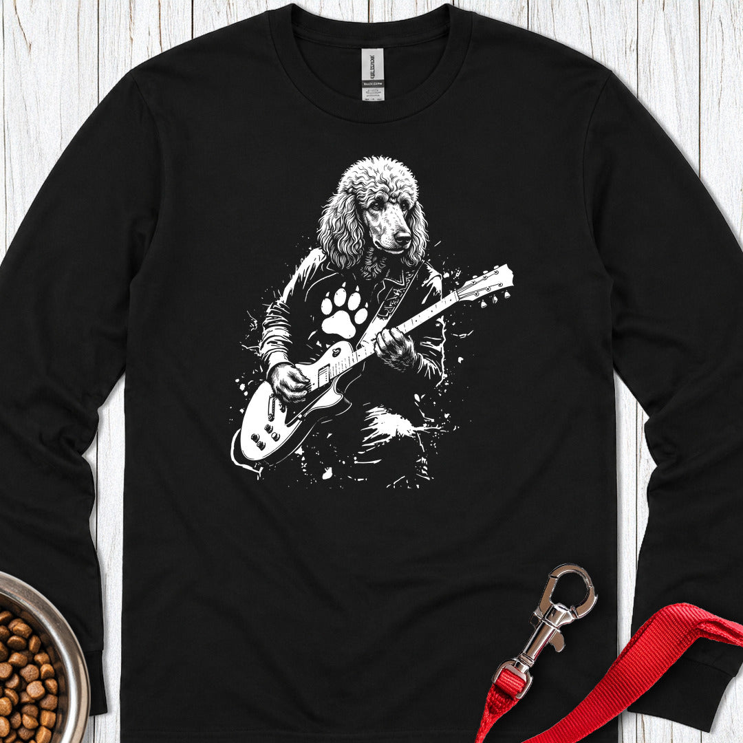 Standard Poodle Guitar Long Sleeve Shirt Gift For Dog Lover