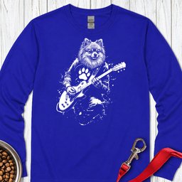 Pomeranian Guitar Long Sleeve Shirt Gift For Dog Lover