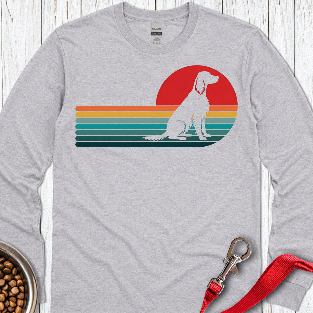 Irish Setter Retro Sunset Long Sleeve Shirt Gift For Dog Lover