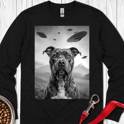 Pitbull Ufo Long Sleeve Shirt Gift For Dog Lover