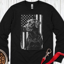 Labrador USA Flag Long Sleeve Shirt Gift For Dog Lover