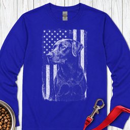 Labrador USA Flag Long Sleeve Shirt Gift For Dog Lover