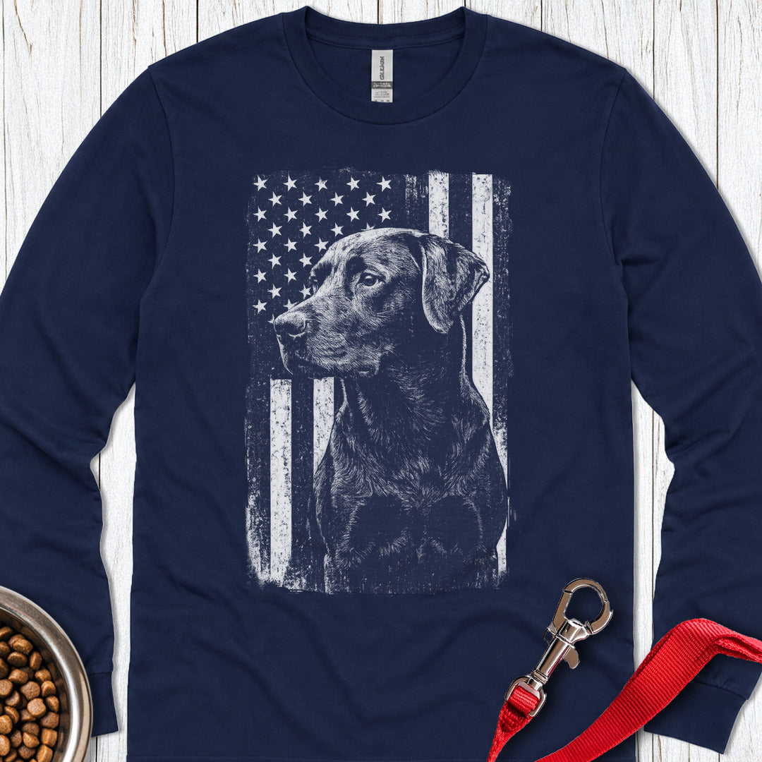 Labrador USA Flag Long Sleeve Shirt Gift For Dog Lover