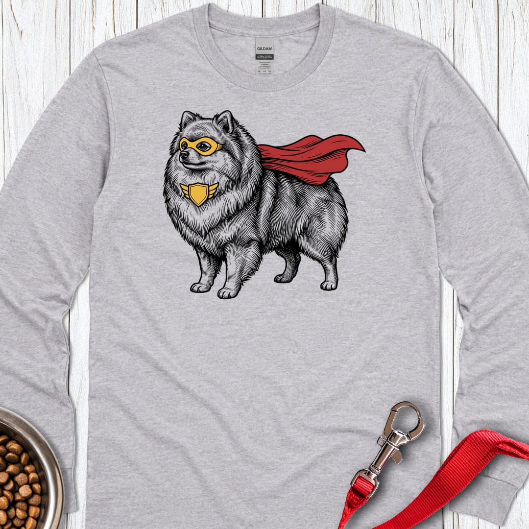 Pomeranian Superhero Long Sleeve Shirt Gift For Dog Lover
