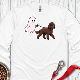 Standard Poodle Ghost Walk Chocolate Long Sleeve Shirt Gift For Dog Lover
