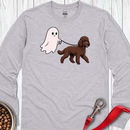Standard Poodle Ghost Walk Chocolate Long Sleeve Shirt Gift For Dog Lover