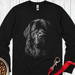 Newfoundland Portrait Long Sleeve Shirt Gift For Dog Lover