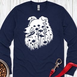 Shetland Sheepdog Flowers Long Sleeve Shirt Gift For Dog Lover