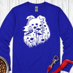 Shetland Sheepdog Flowers Long Sleeve Shirt Gift For Dog Lover