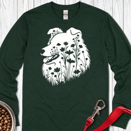Shetland Sheepdog Flowers Long Sleeve Shirt Gift For Dog Lover