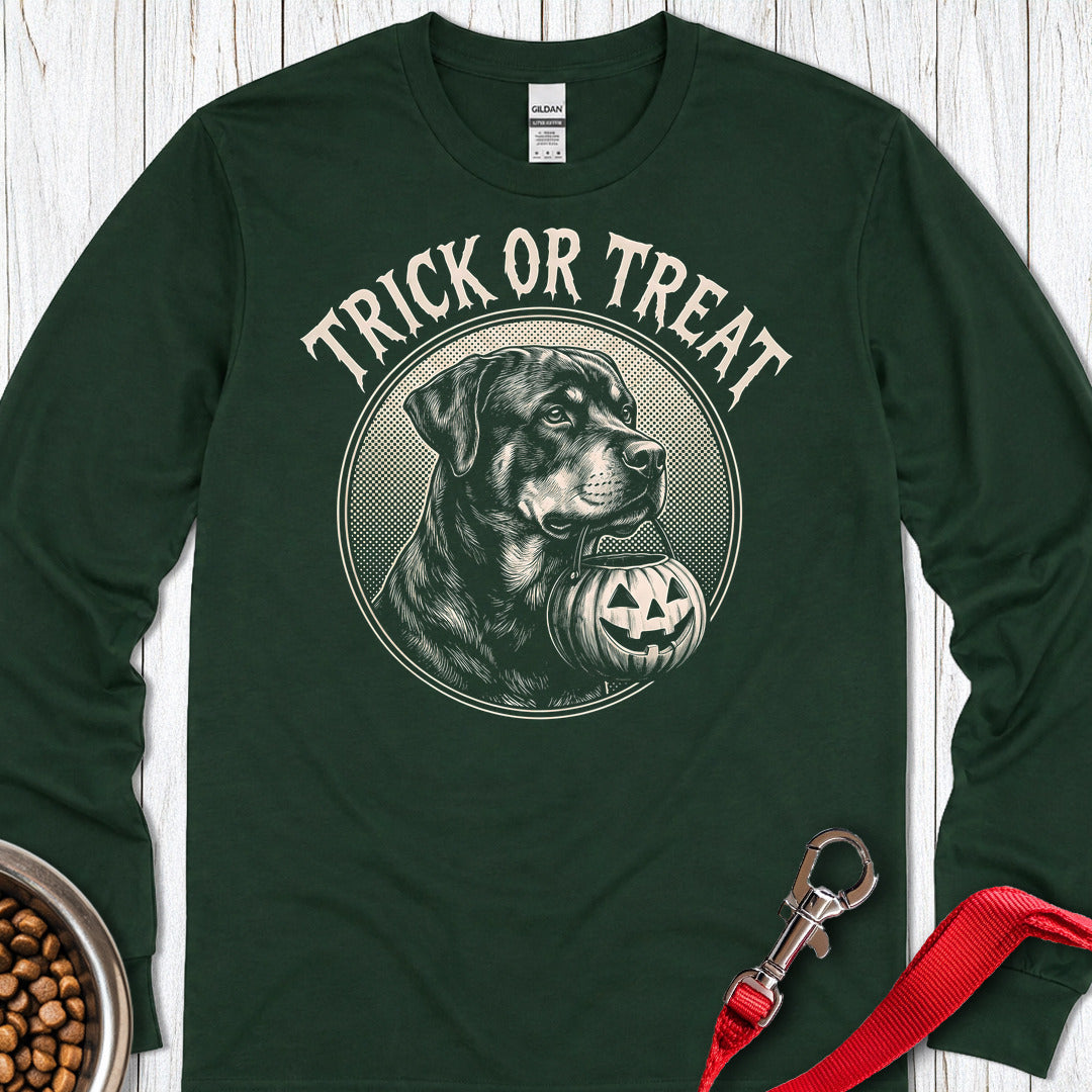 Rottweiler Trick Or Treat Long Sleeve Shirt Gift For Dog Lover