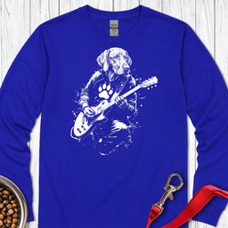 Vizsla Guitar Long Sleeve Shirt Gift For Dog Lover