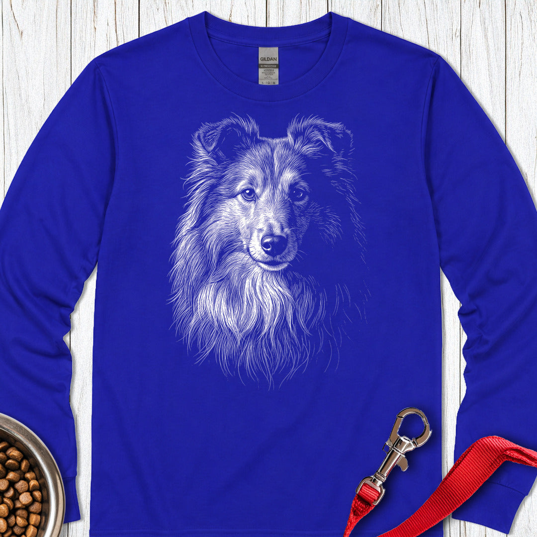 Shetland Sheepdog Engraved Long Sleeve Shirt Gift For Dog Lover