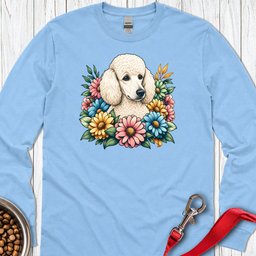 Standard Poodle Flower Wreath Long Sleeve Shirt Gift For Dog Lover