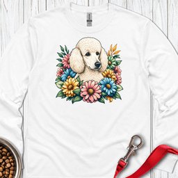 Standard Poodle Flower Wreath Long Sleeve Shirt Gift For Dog Lover