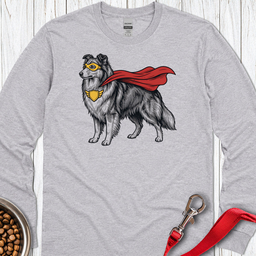Shetland Sheepdog Superhero Long Sleeve Shirt Gift For Dog Lover