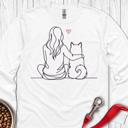 Shiba Inu Lineart Long Sleeve Shirt Gift For Dog Lover