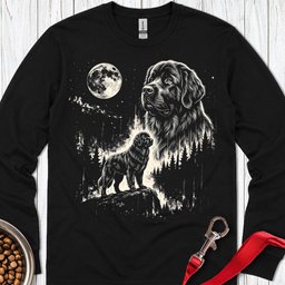 Newfoundland Moonlight Long Sleeve Shirt Gift For Dog Lover