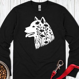 Shiba Inu Flowers Long Sleeve Shirt Gift For Dog Lover