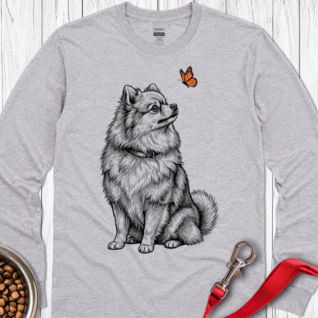 Pomeranian Butterfly Long Sleeve Shirt Gift For Dog Lover