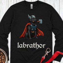 Labrathor Black Labrador Long Sleeve Shirt Gift For Dog Lover
