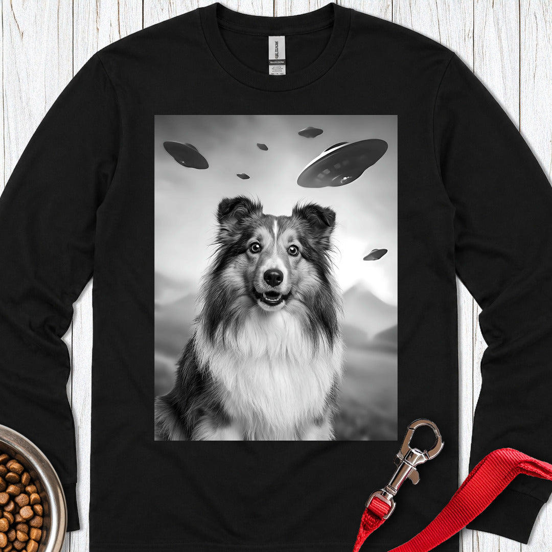 Shetland Sheepdog Ufo Long Sleeve Shirt Gift For Dog Lover