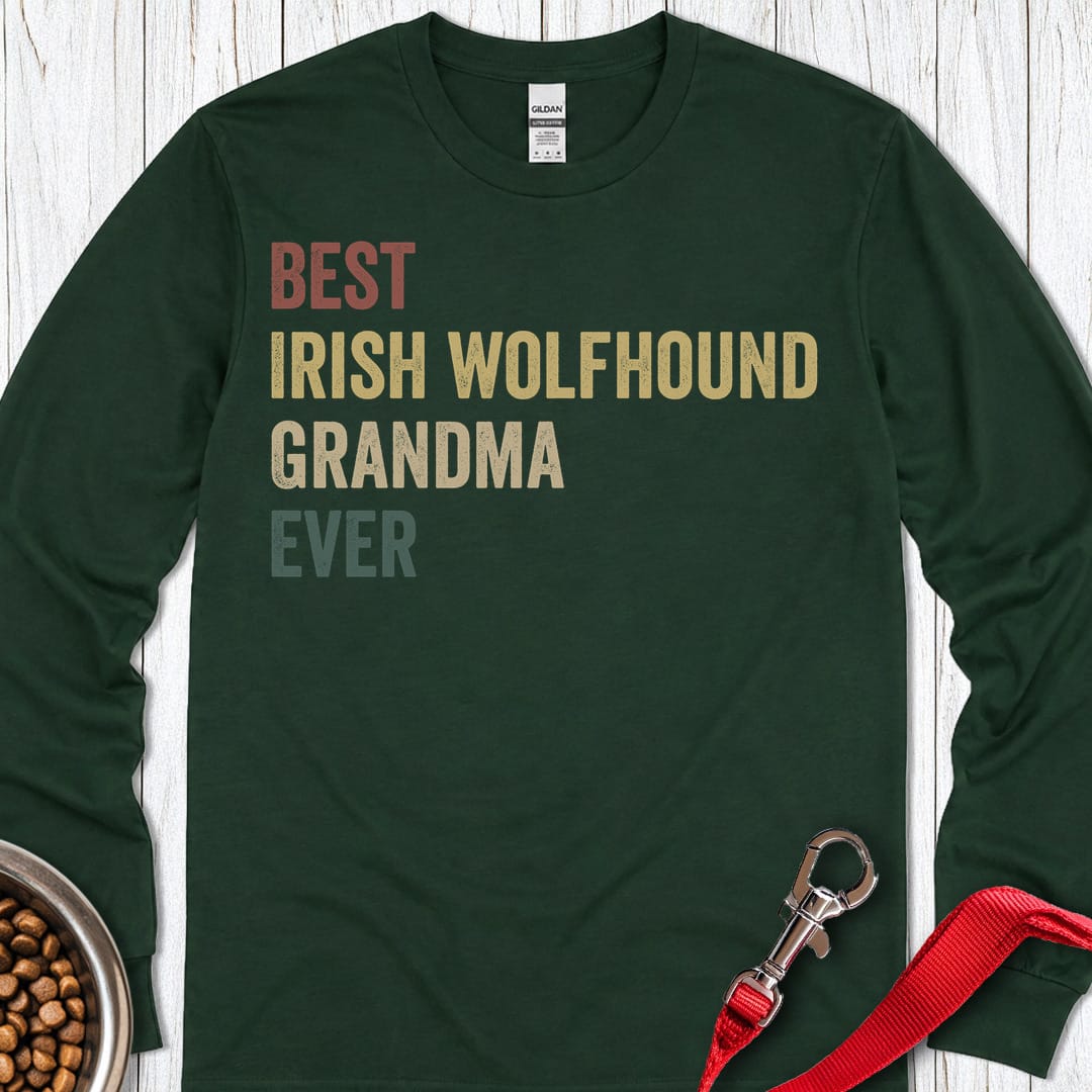 Irish Wolfhound Grandma Long Sleeve Shirt Gift For Grandma