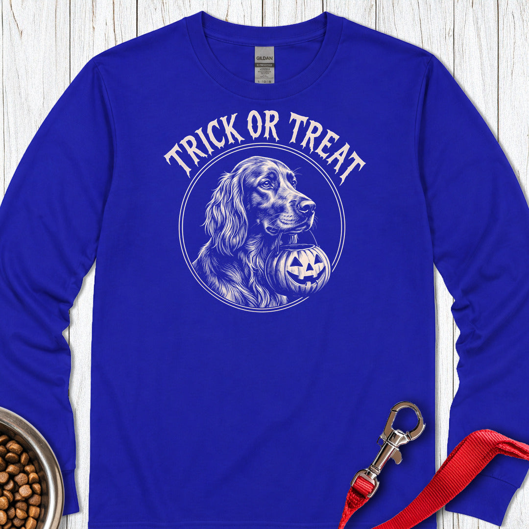 Irish Setter Trick Or Treat Long Sleeve Shirt Gift For Dog Lover