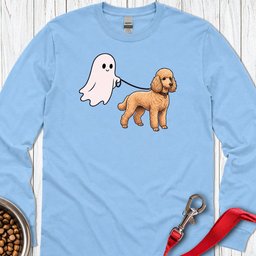 Standard Poodle Ghost Walk Apricot Long Sleeve Shirt Gift For Dog Lover