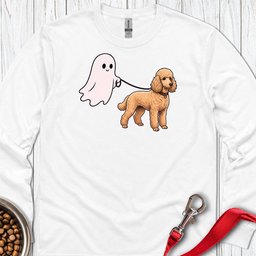 Standard Poodle Ghost Walk Apricot Long Sleeve Shirt Gift For Dog Lover