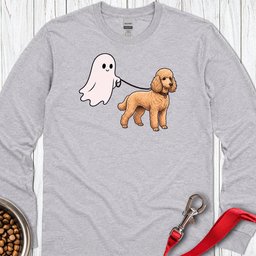 Standard Poodle Ghost Walk Apricot Long Sleeve Shirt Gift For Dog Lover