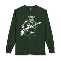 Schnauzer Guitarist Long Sleeve Shirt Gift For Dog Lover