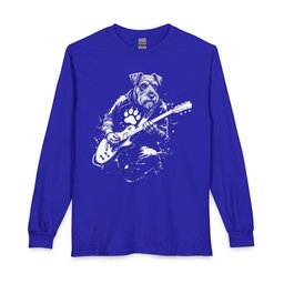 Schnauzer Guitarist Long Sleeve Shirt Gift For Dog Lover
