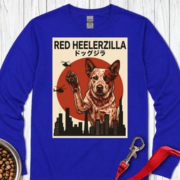 Red Heelerzilla Long Sleeve Shirt Gift For Dog Lover